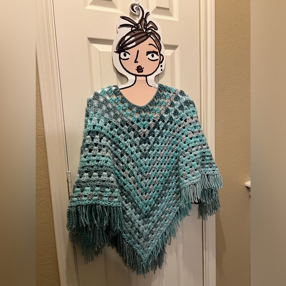 Handmade crochet poncho NEW